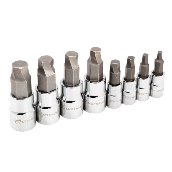 8Pc 3/8" Drive SAE Zeon Hex Bit Socket Set